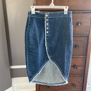Denim skirt button fly 26